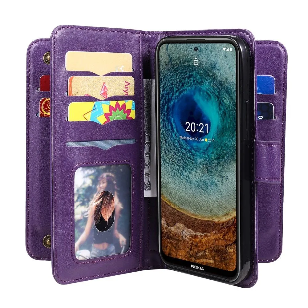 10-slot wallet case for Nokia X10 / X20 - Purple