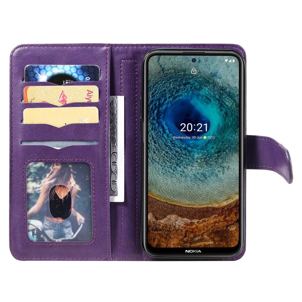 10-slot wallet case for Nokia X10 / X20 - Purple