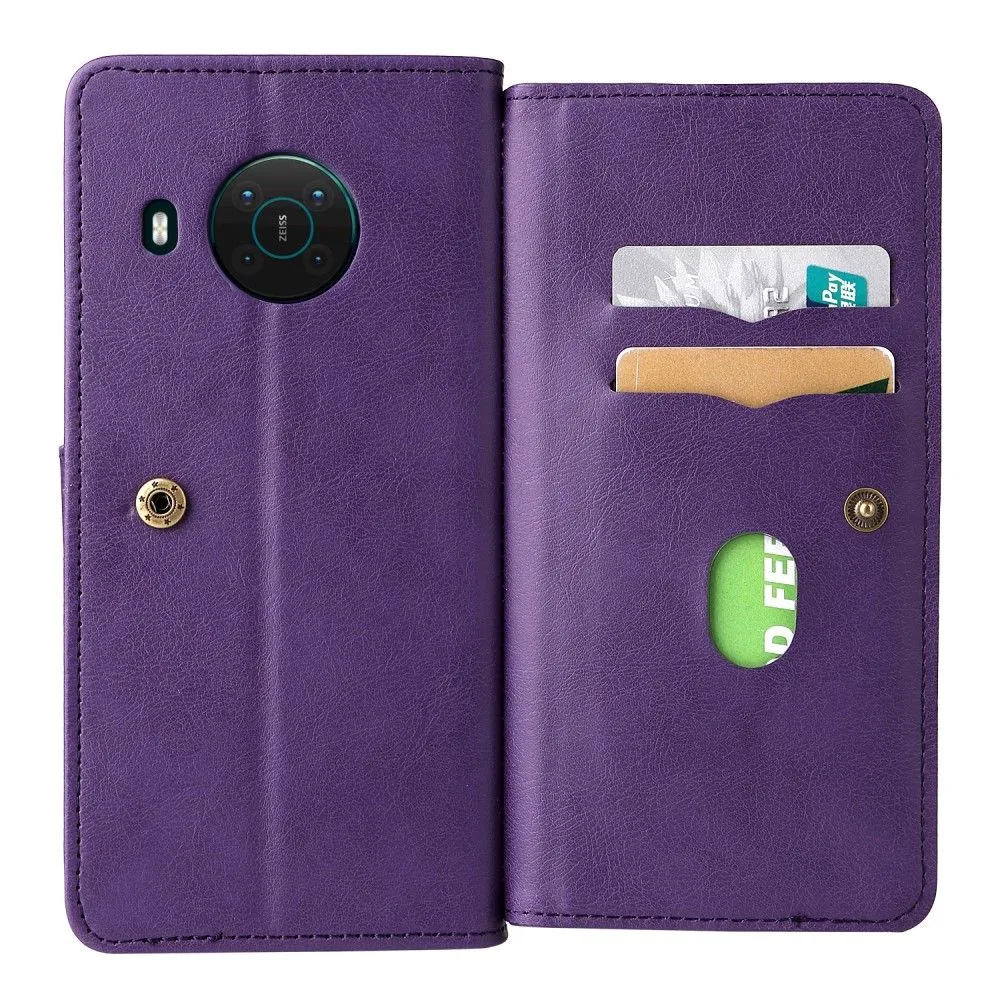 10-slot wallet case for Nokia X10 / X20 - Purple