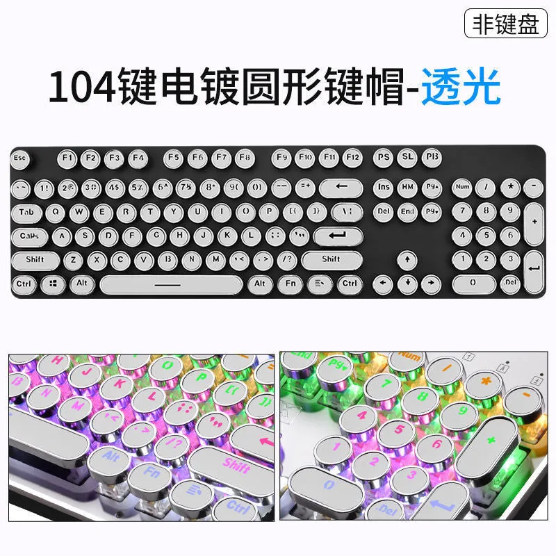 108 Key PBT Keycaps Keyboard with Waterproof Function, Mechanical Axis, Blue Light and No Hand Grip