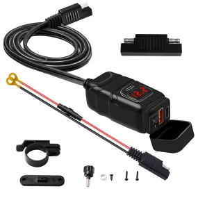 12V-24V QC3.0 Motorcycle USB Charger Adapter with Switch Voltmeter Socket Motor Charger Waterproof For Phone GPS