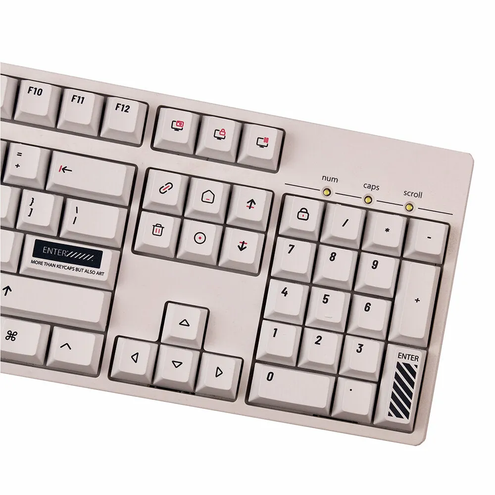 131 Keys Minimalist White PBT Keycap Set Sublimation Cherry Profile DIY Custom Keycaps for Mechanical Keyboards