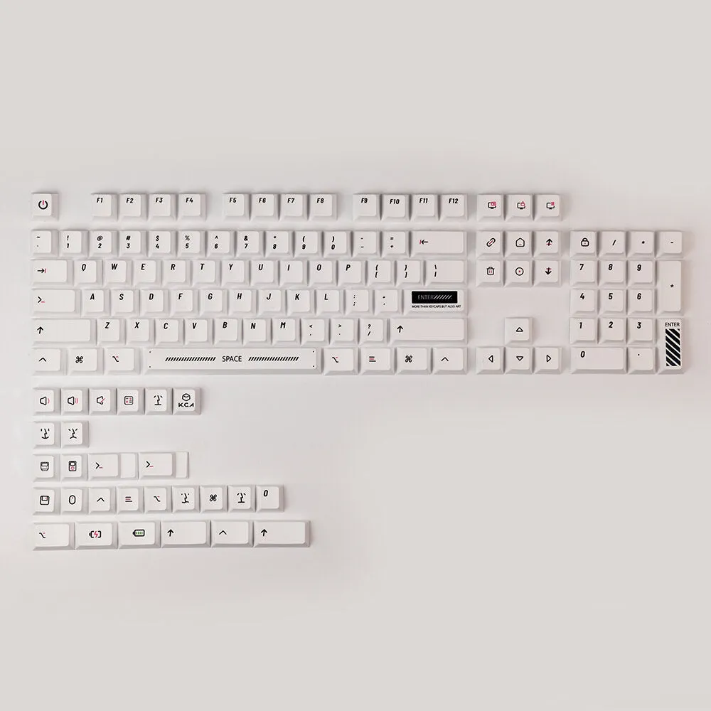 131 Keys Minimalist White PBT Keycap Set Sublimation Cherry Profile DIY Custom Keycaps for Mechanical Keyboards