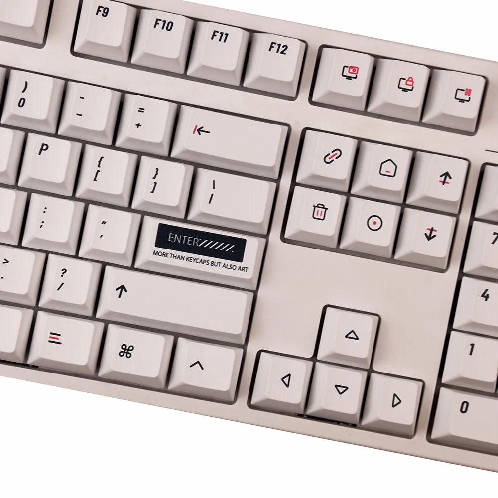 131 Keys Minimalist White PBT Keycap Set Sublimation Cherry Profile DIY Custom Keycaps for Mechanical Keyboards