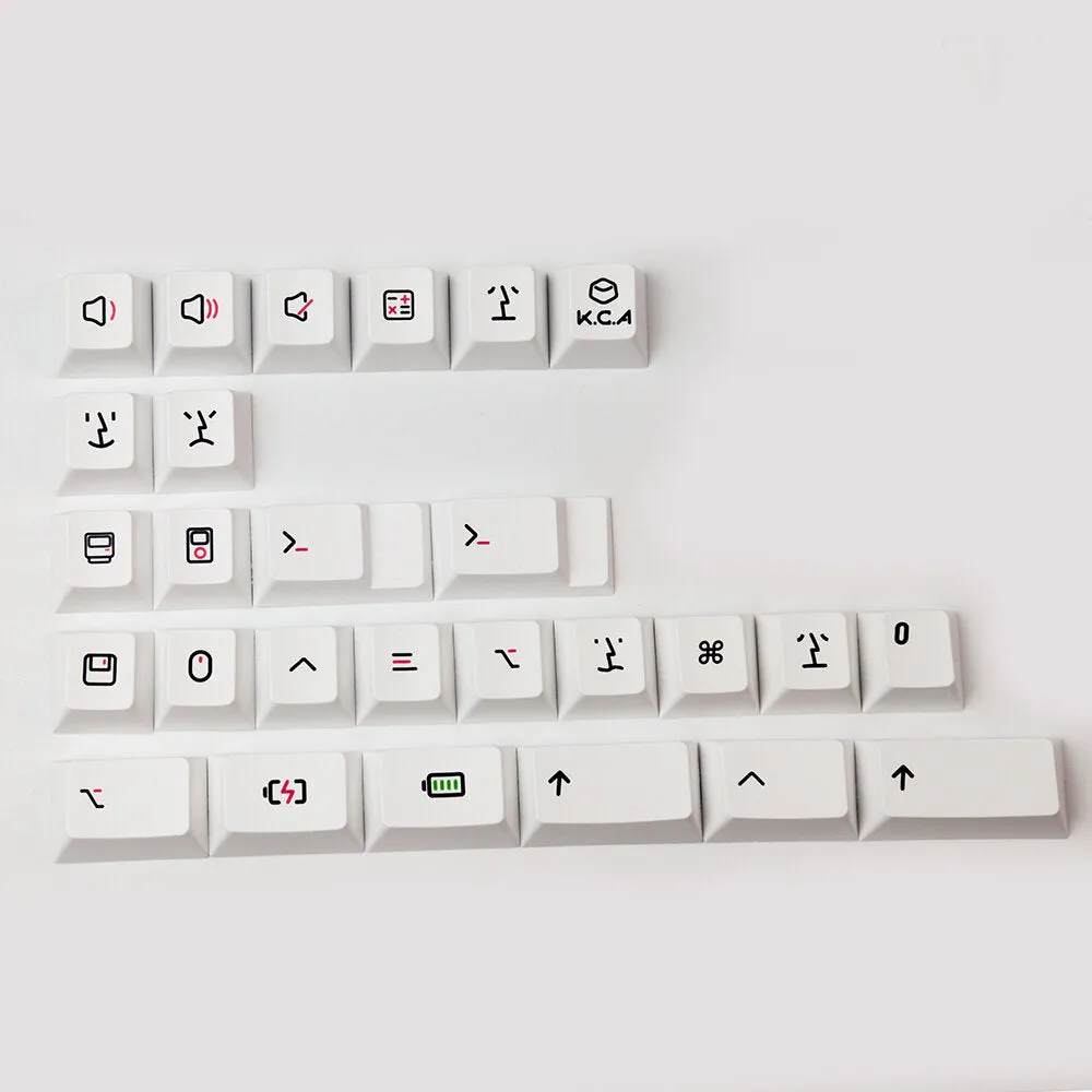 131 Keys Minimalist White PBT Keycap Set Sublimation Cherry Profile DIY Custom Keycaps for Mechanical Keyboards