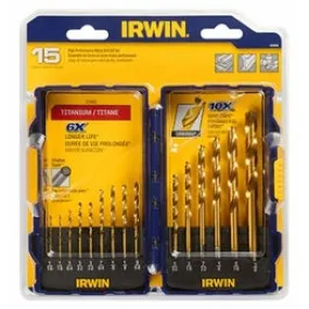 15-Piece Pro Titanium Drill Bit Set