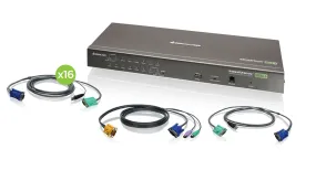 16-Port USB PS/2 Combo KVM Switch with USB KVM Cables (TAA Compliant)