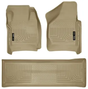 2008-2010 Ford F250, F350, F450 Super Duty Crew Cab Front & 2nd Seat Floor Liners - Tan