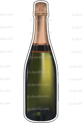 2023 New Year Celebration Champagne Bottle Cutout