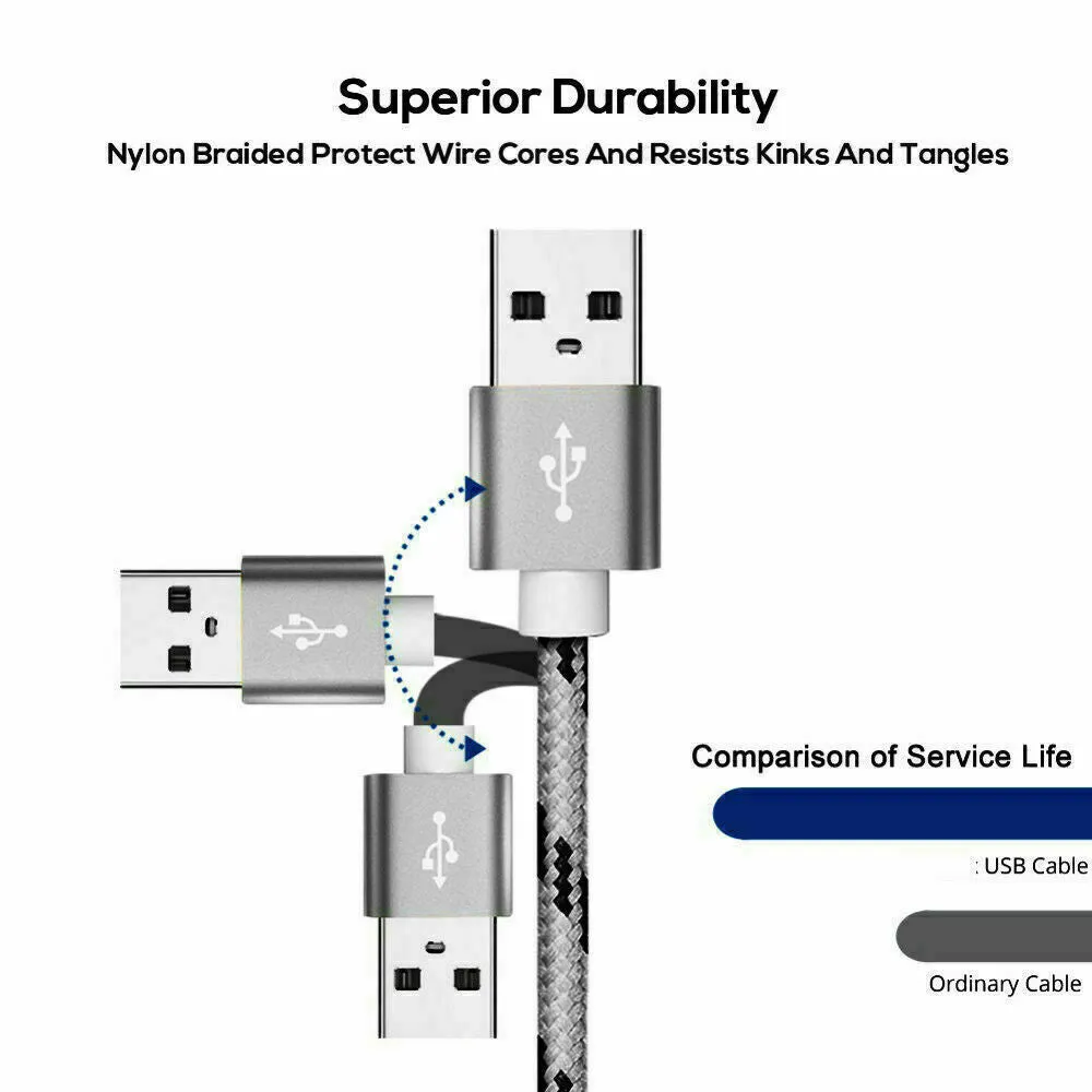 2M Fast Charging USB Type C Cable For Samsung Galaxy S series A series Note Tab LG Huawei HTC Google Pixel Android –Gold