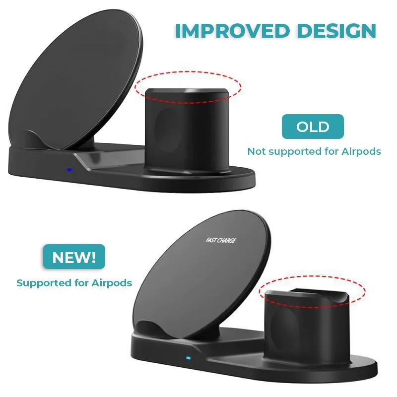 3 in 1 Fast Wireless Charger Dock Station