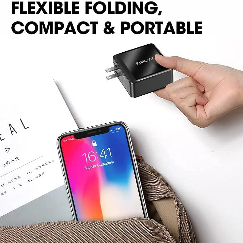 36W Foldable Wall Charger with Dual Ports