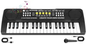 37 Key Upgrade Piano Keyboard for Kids Musical Toys for 3 4 5 6 Year Old Girls Keyboard Piano for Beginners Electronic Piano with Microphone for 3  Year Old Boys Girls Gifts