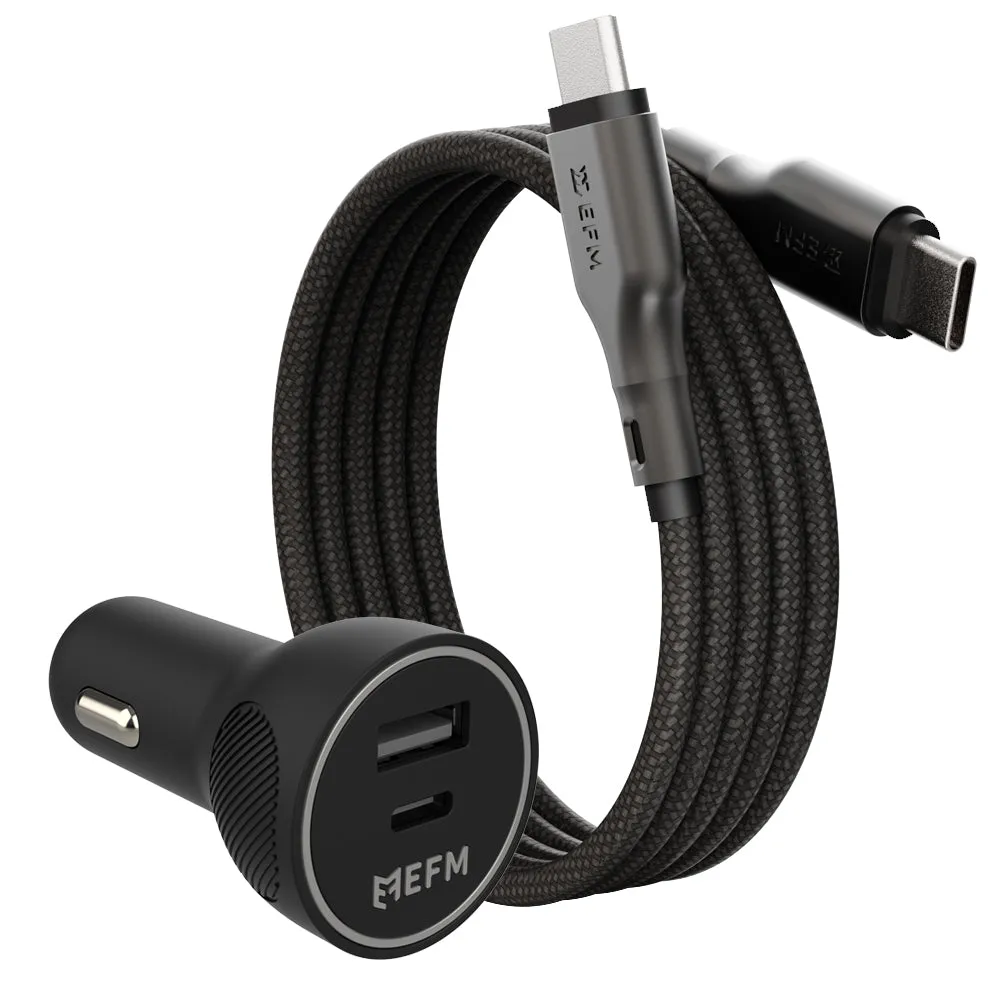 48W Car Charger & Mag-Coil USB-C 1M Cable