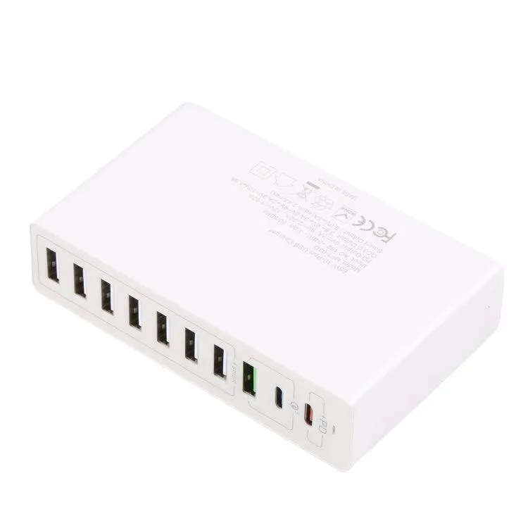 65W 10-in-1 USB Smart Fast Charge Station with QC3.0