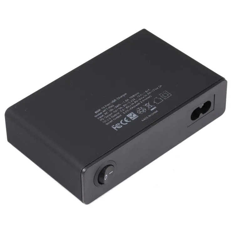 65W 10-in-1 USB Smart Fast Charge Station with QC3.0