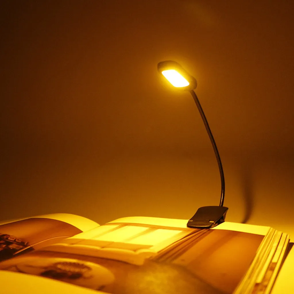 Adjustable USB LED Clip Book Light, 9 Modes, Eye Protection