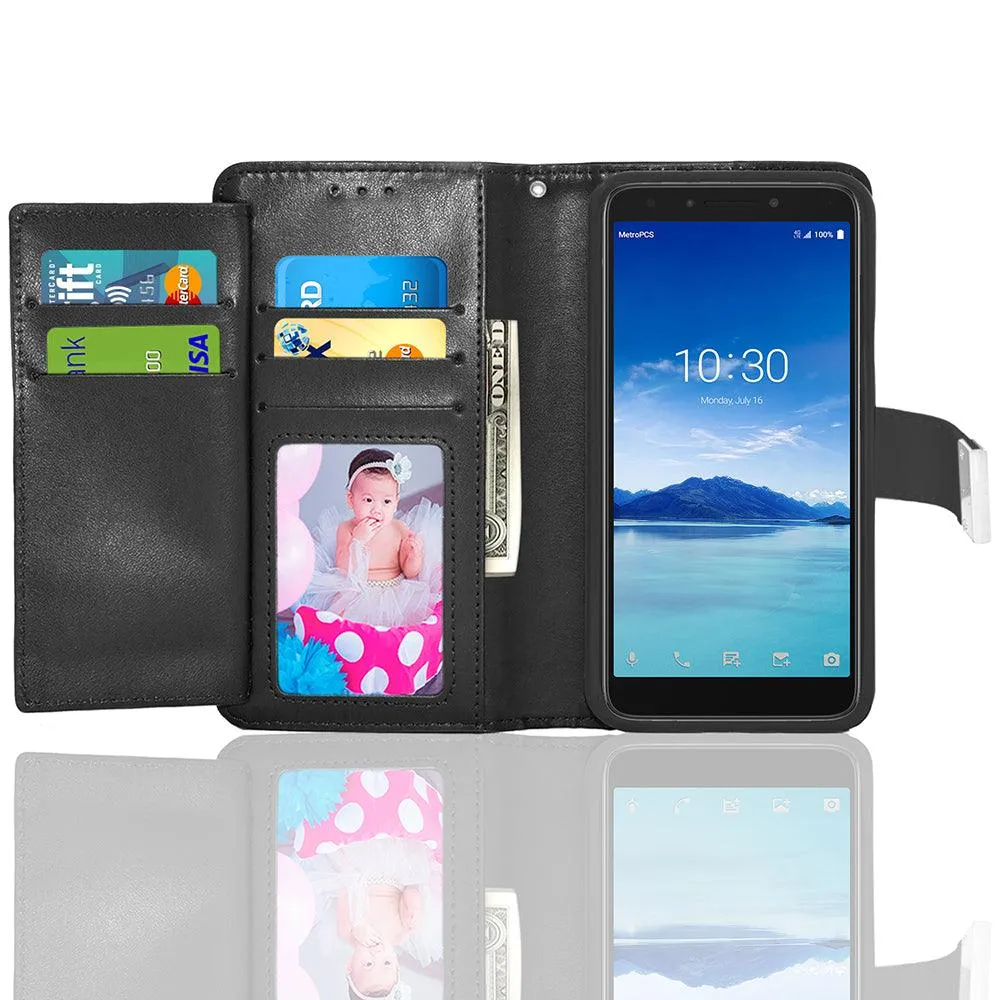 Alcatel 7 / REVVL 2 Plus Double Flap Folio Leather Wallet Pouch Case by Modes