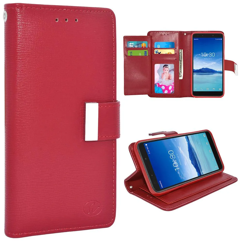 Alcatel 7 / REVVL 2 Plus Double Flap Folio Leather Wallet Pouch Case by Modes