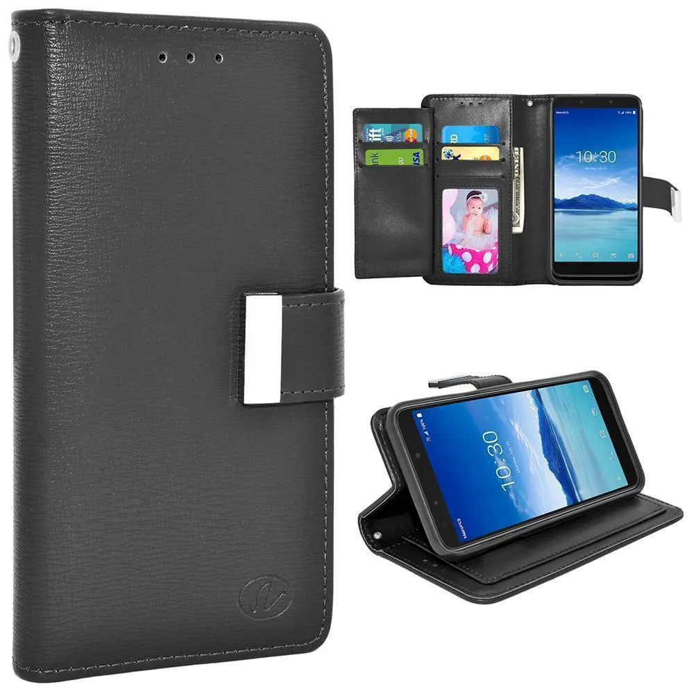 Alcatel 7 / REVVL 2 Plus Double Flap Folio Leather Wallet Pouch Case by Modes