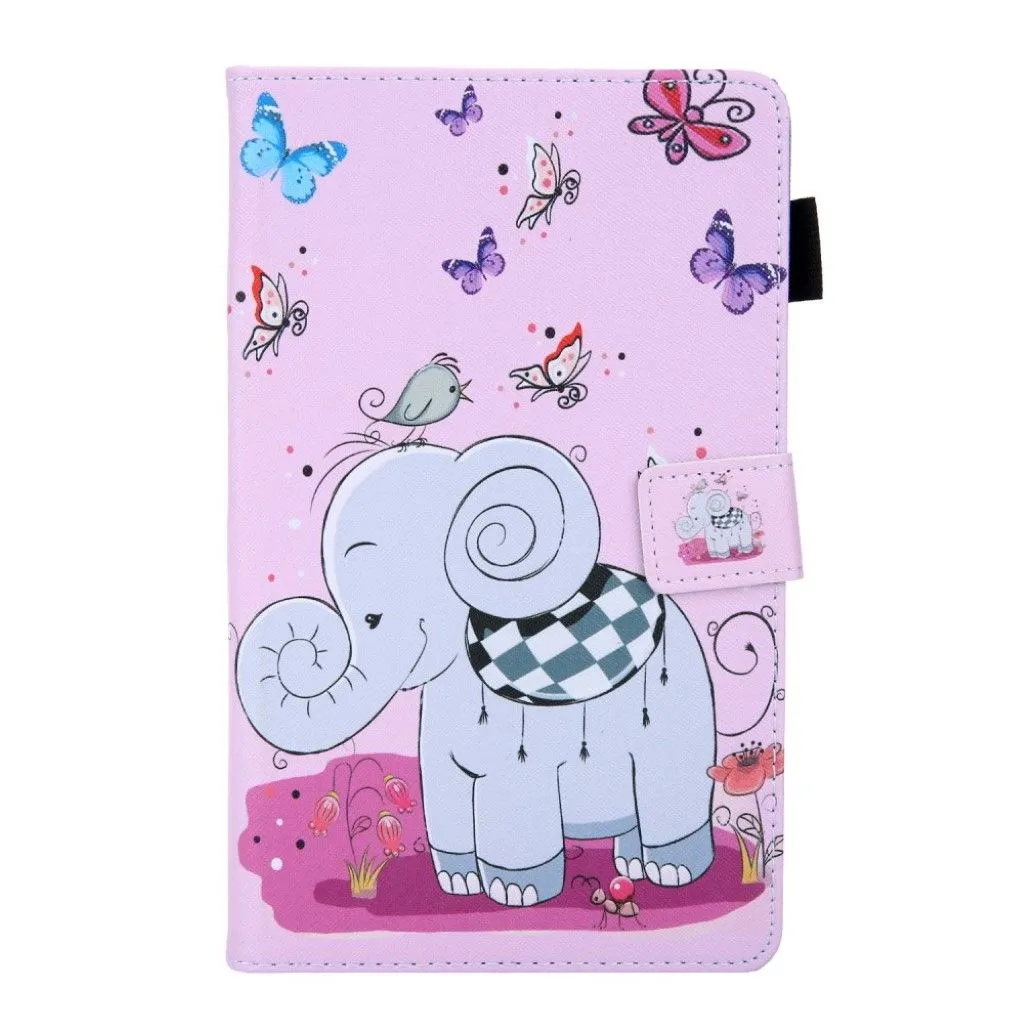 Amazon Fire HD 8 (2020) pattern leather flip case - Elephant