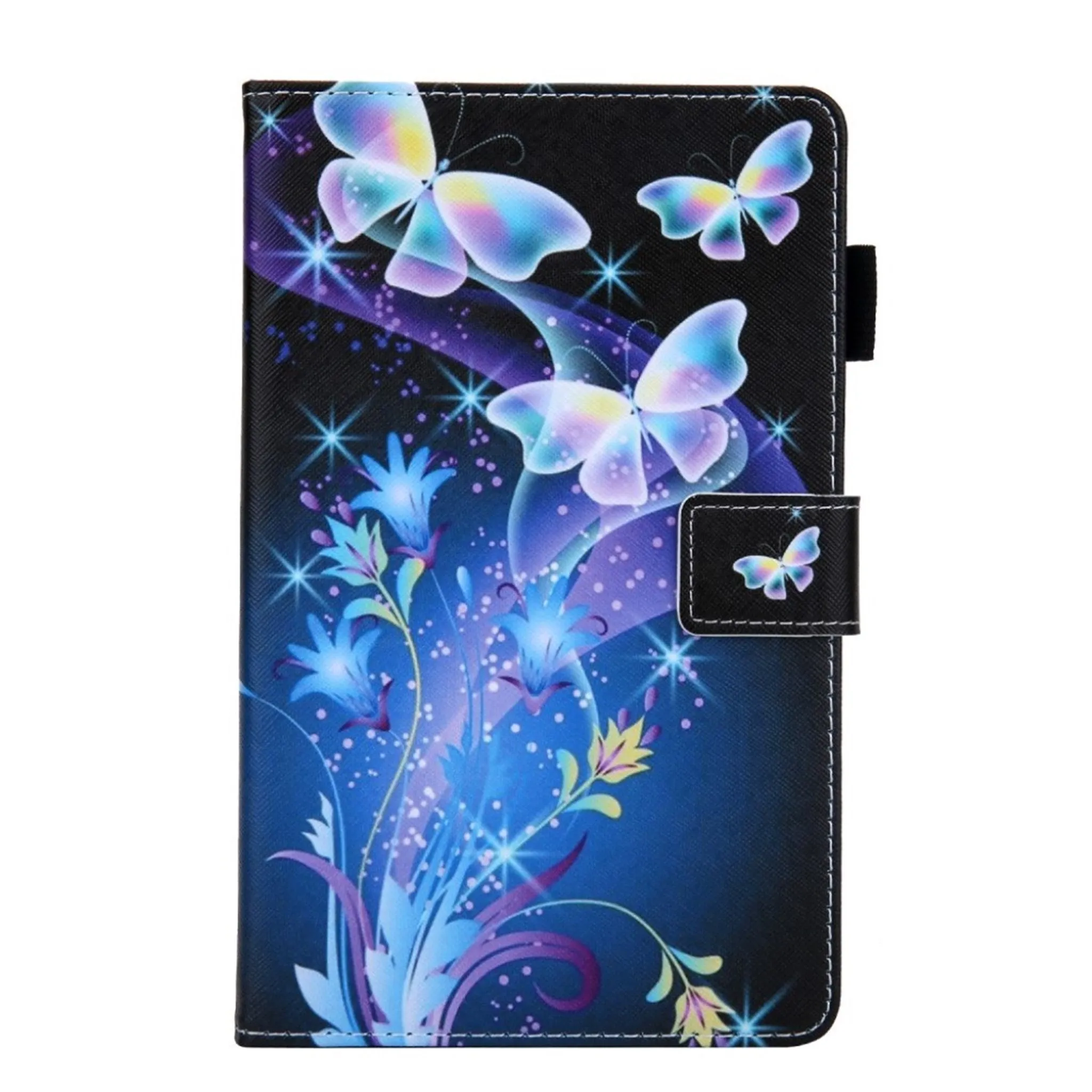 Amazon Fire HD 8 (2020) stylish pattern leather flip case - Beautiful Butterfly and Flowers