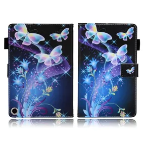 Amazon Fire HD 8 (2020) stylish pattern leather flip case - Beautiful Butterfly and Flowers