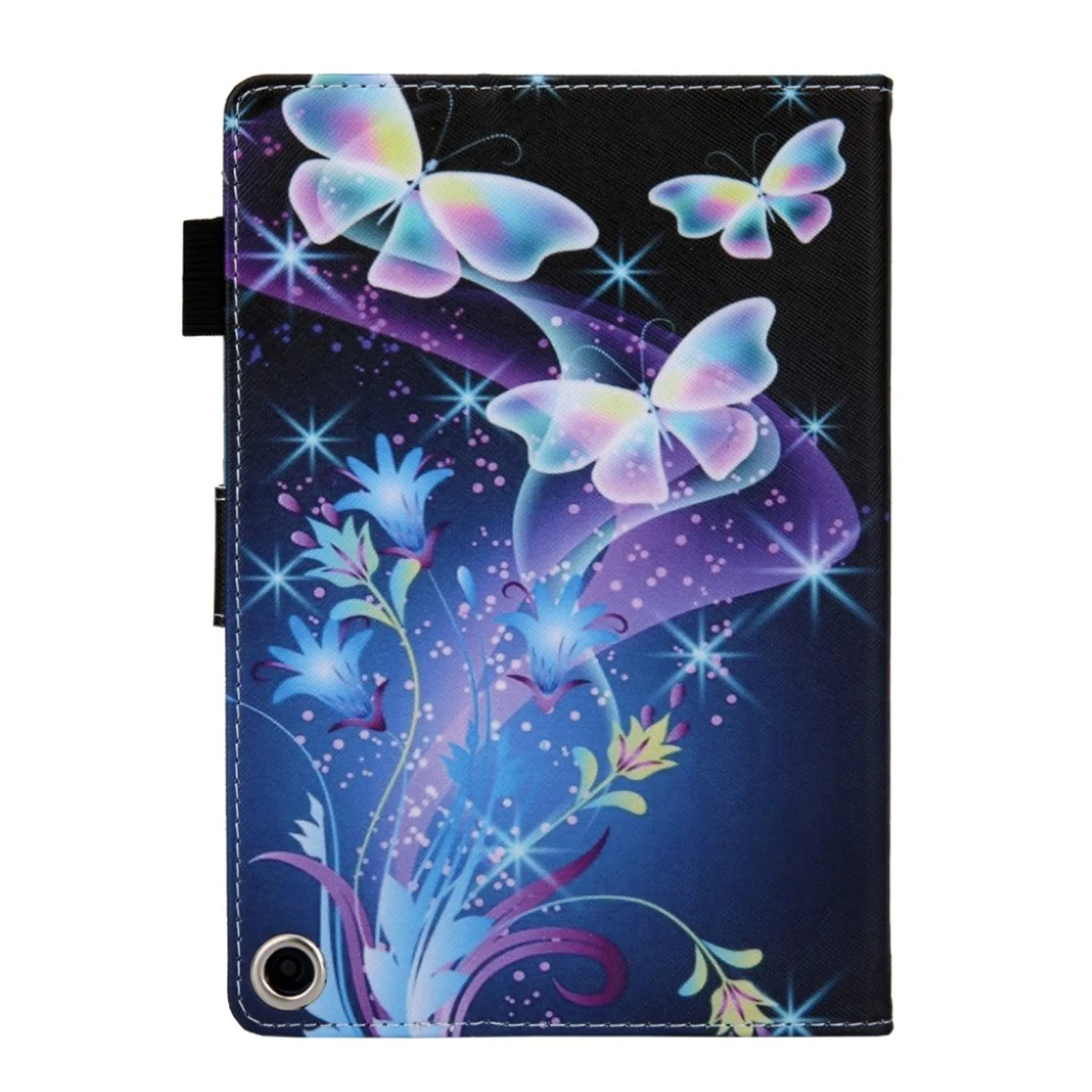 Amazon Fire HD 8 (2020) stylish pattern leather flip case - Beautiful Butterfly and Flowers