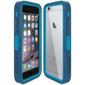 Amzer CRUSTA Rugged iPhone 6 Case Blue on Blue Shell with Tempered Glass