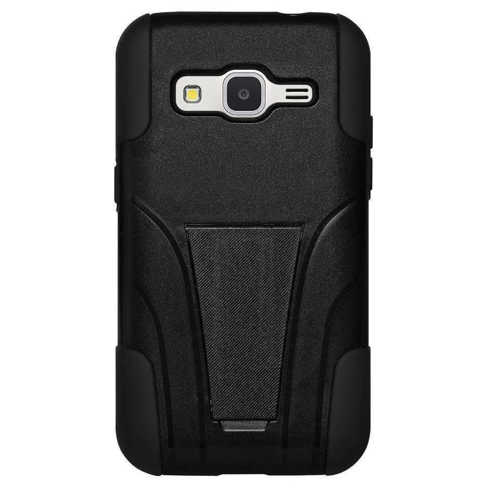 AMZER Double Layer Hybrid Kickstand Case for Samsung GALAXY Core Prime - Black