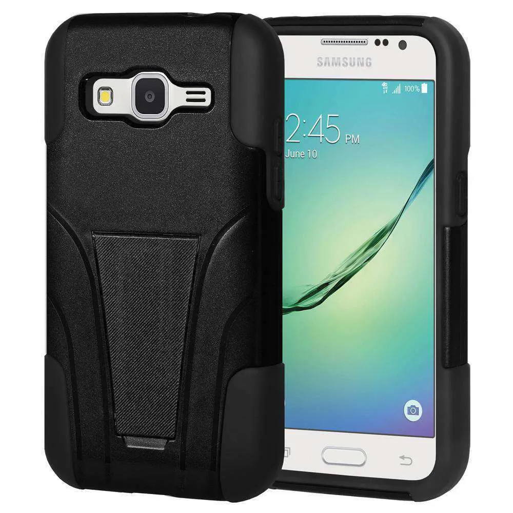 AMZER Double Layer Hybrid Kickstand Case for Samsung GALAXY Core Prime - Black