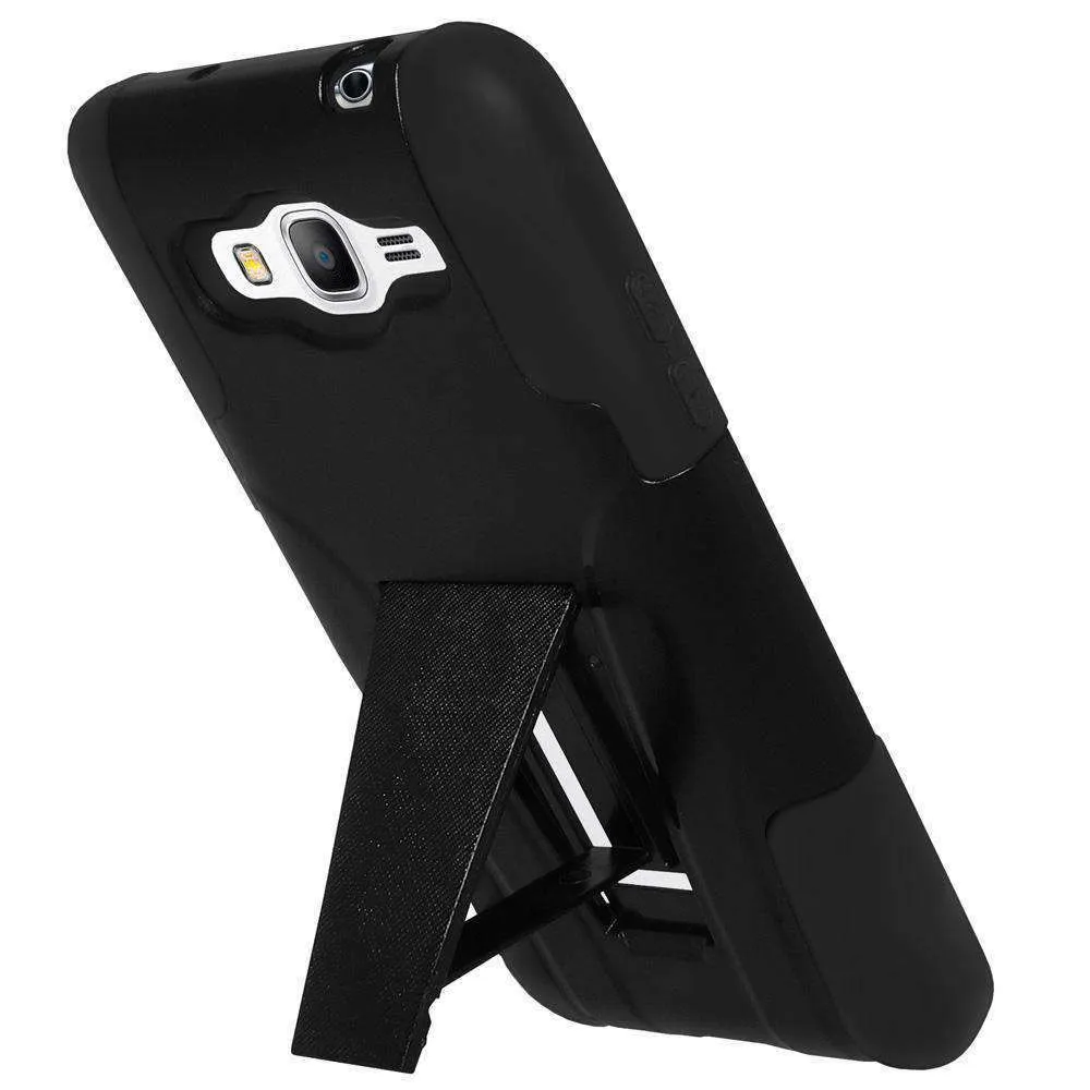 AMZER Double Layer Hybrid Kickstand Case for Samsung GALAXY Core Prime - Black