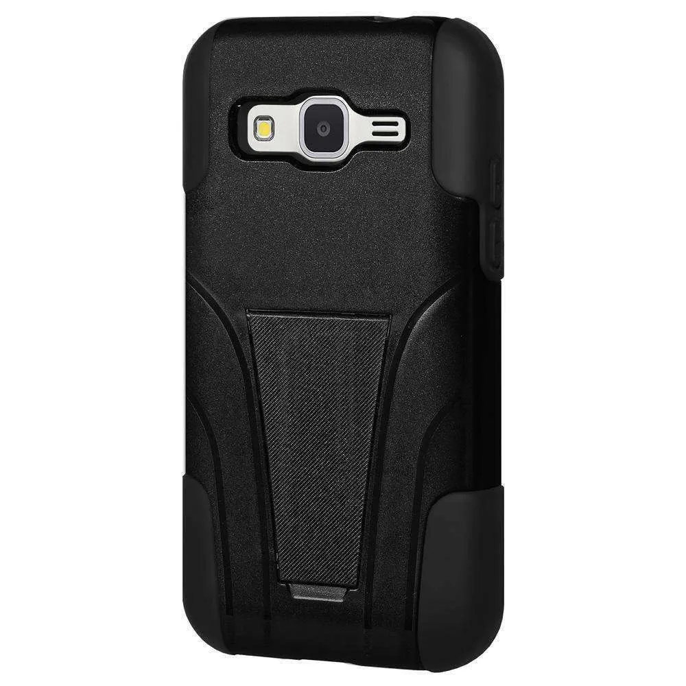 AMZER Double Layer Hybrid Kickstand Case for Samsung GALAXY Core Prime - Black