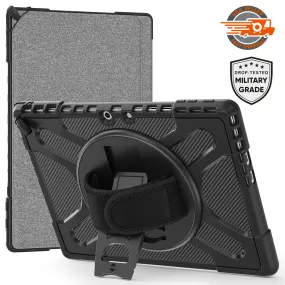 AMZER TUFFEN Case with 360 Degree Rotating Holder with Hand Strap For MicroSoft Surface Pro 9 (13 inch)