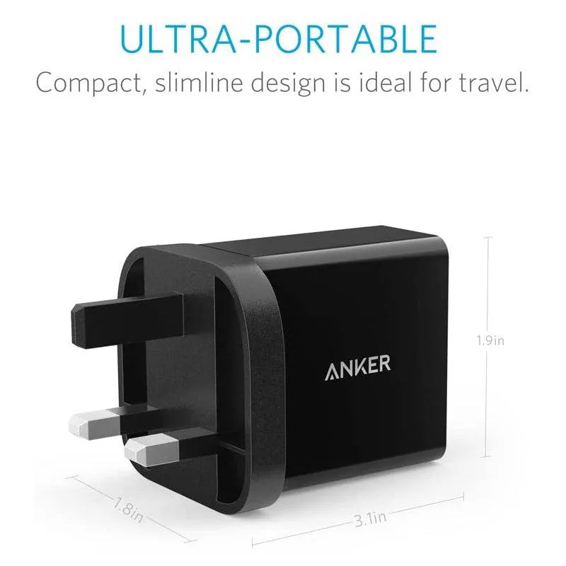 Anker 24W 2Port USB Charger (Black)