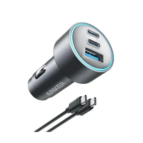 Anker 535 67W Car Charger (2 USB-C & 1 USB-A Port) With USB-C Cable - B2731