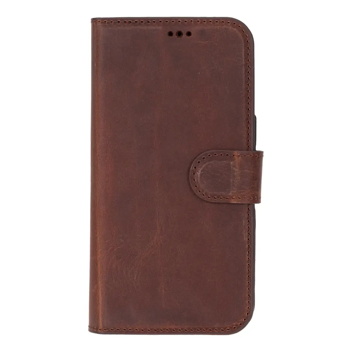 Antic Brown Leather iPhone 16 Pro Max Wallet Case