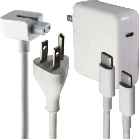 Apple 61W USB Power Adapter with 2m USB-C to USB-C Cable & Power Cord - White