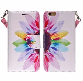 Apple iPhone 6s / 6 Case, Wrist Strap Pu Leather Wallet Case with ID & Card Slots for Iphone 6S/6 - Vivid Sunflower