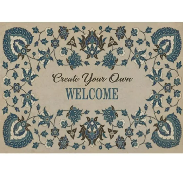 Arabic Floral Customized The Breezes At Dawn Vinyl Mat