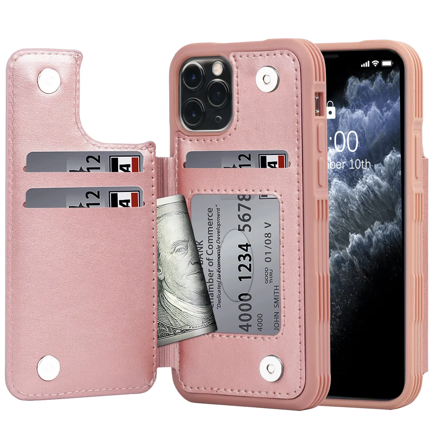 Arae Case for iPhone 11 Pro PU Leather Wallet Case with Credit Card Holder Pockets Back Flip Cover for iPhone 11 Pro