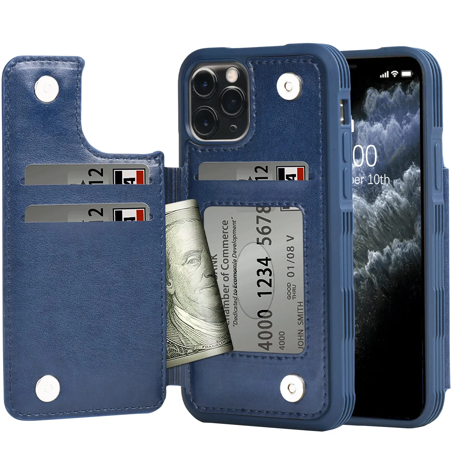 Arae Case for iPhone 11 Pro PU Leather Wallet Case with Credit Card Holder Pockets Back Flip Cover for iPhone 11 Pro