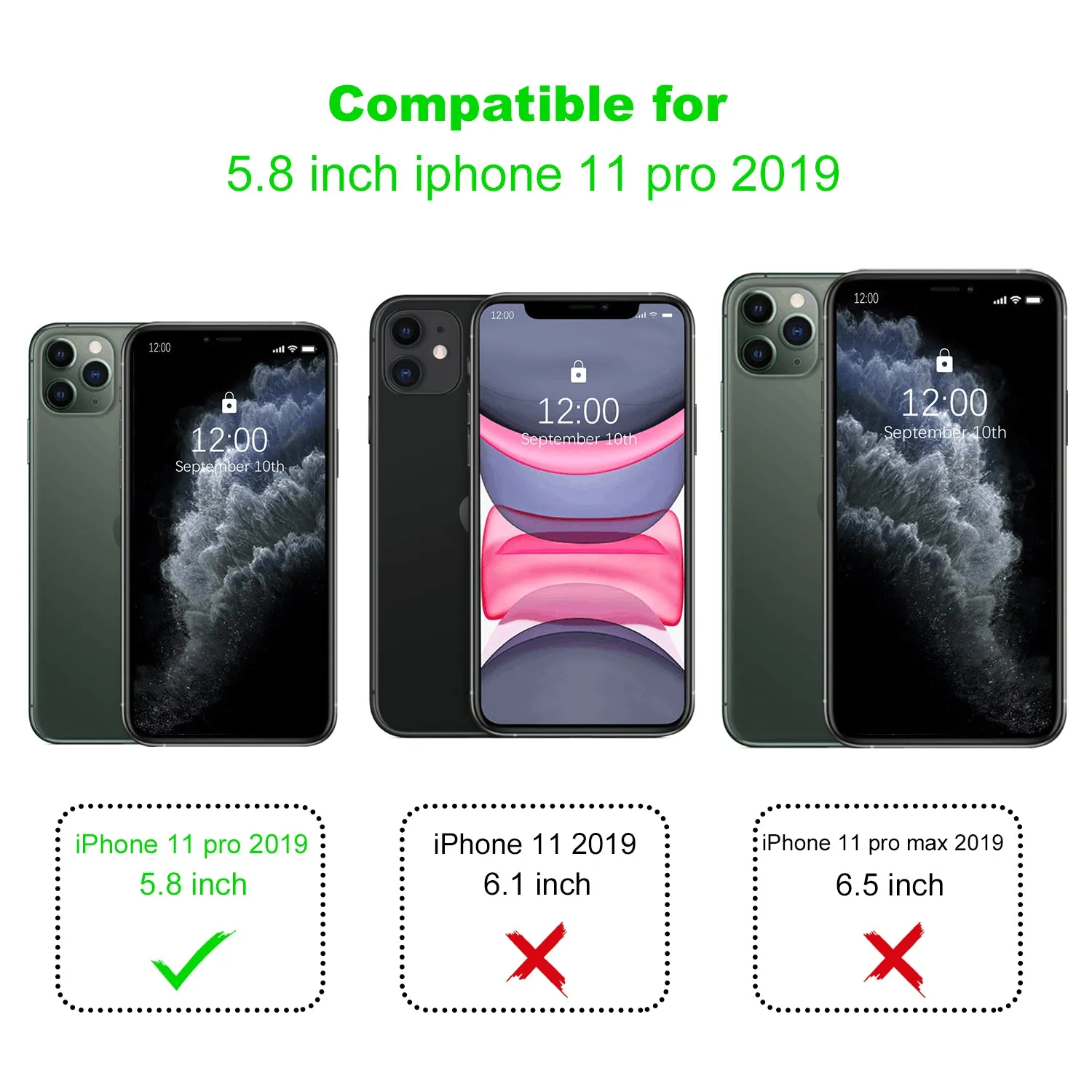 Arae Case for iPhone 11 Pro PU Leather Wallet Case with Credit Card Holder Pockets Back Flip Cover for iPhone 11 Pro