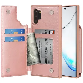 Arae Case for Samsung Galaxy Note 10 Plus/Note 10 Plus 5G PU Leather Wallet Case with Card Pockets Back Flip Cover for Samsung Galaxy Note 10  / Note 10  5G