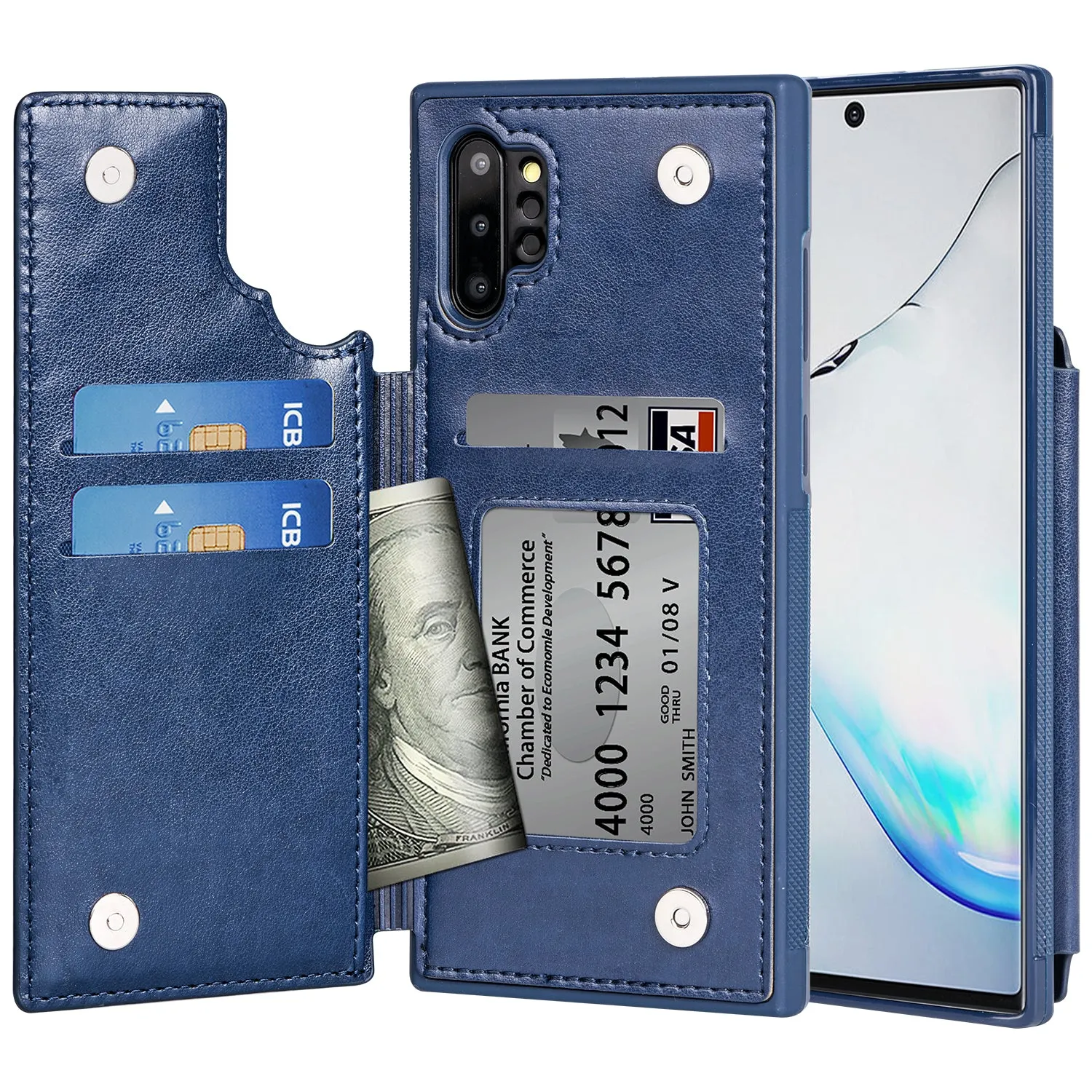 Arae Case for Samsung Galaxy Note 10 Plus/Note 10 Plus 5G PU Leather Wallet Case with Card Pockets Back Flip Cover for Samsung Galaxy Note 10  / Note 10  5G