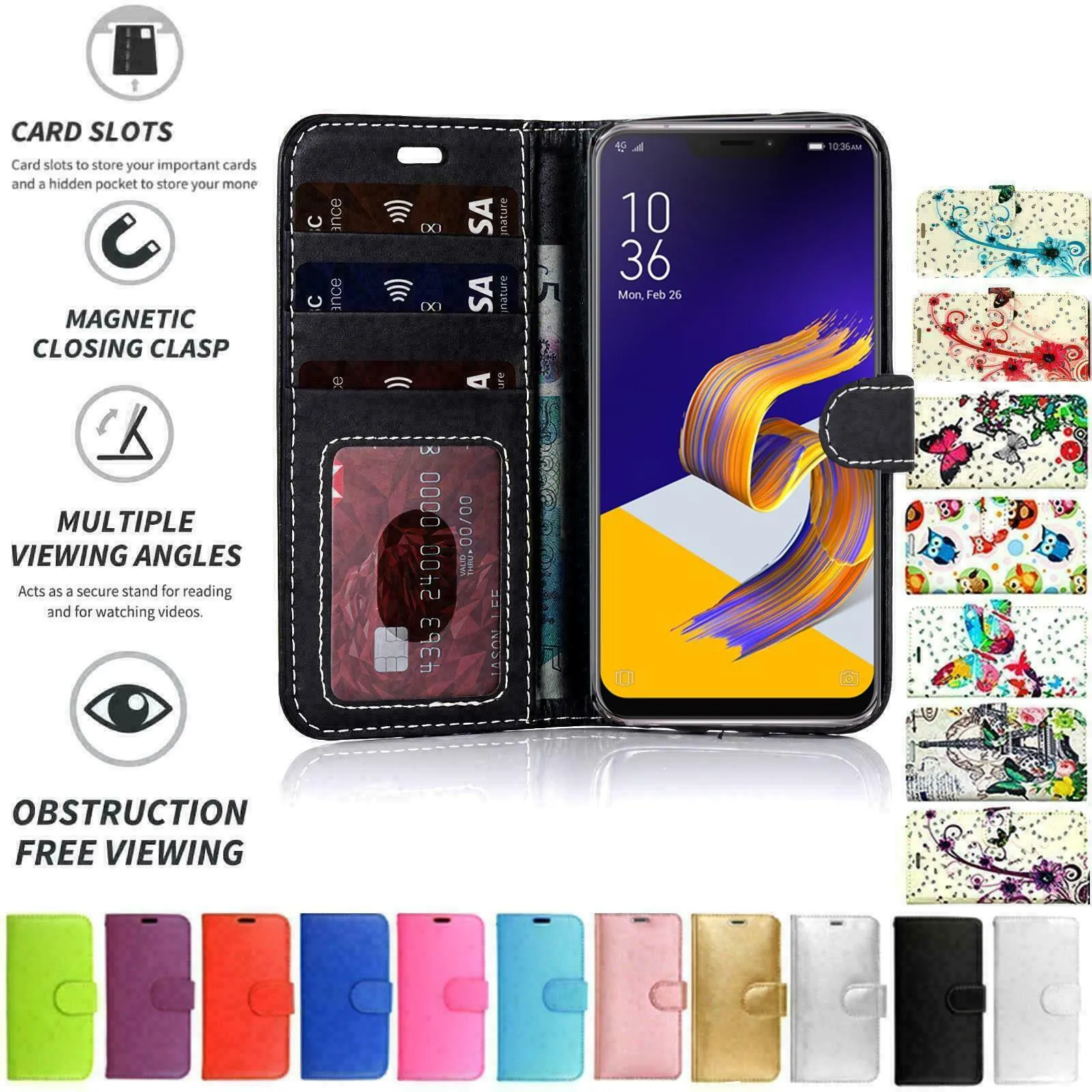 Asus Zenfone 4 / ZE554KL Flip Folio Book Wallet Case