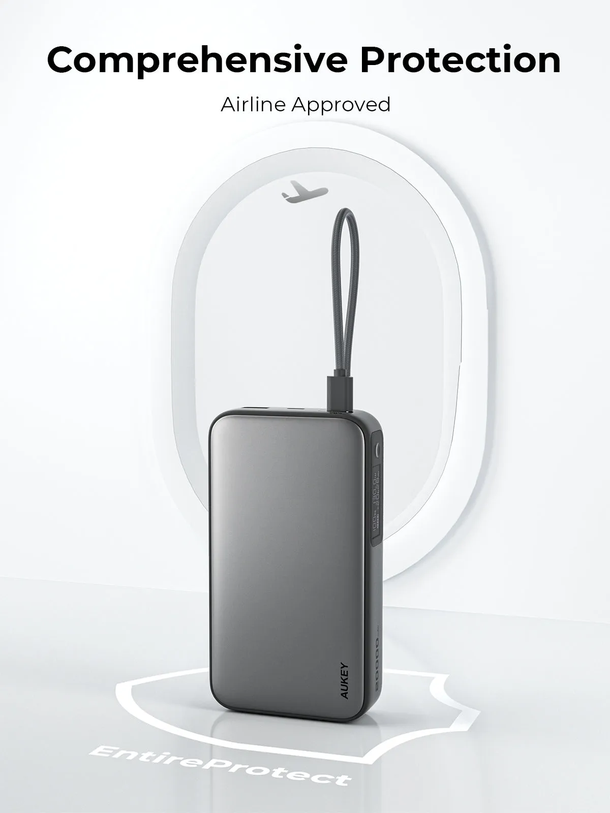 Aukey PB-Y48 Spark Sling 100W 20000mAh Compact Fast Charging Power Bank Built-in USB-C Cable