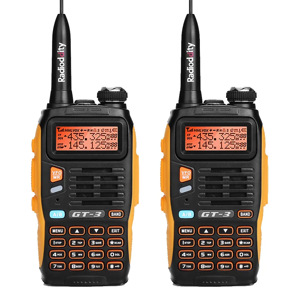 Baofeng GT-3 Mark II [2 Pack] | Dual Band | 5W | Better Antenna | VOX | Flashlight [DISCONTINUED]