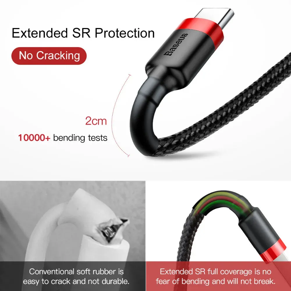 Baseus USB Type C Cable for Samsung S10 S9 Quick Charge 3.0 Cable USB C Fast Charging for Huawei P30 Xiaomi USB-C Charger Wire