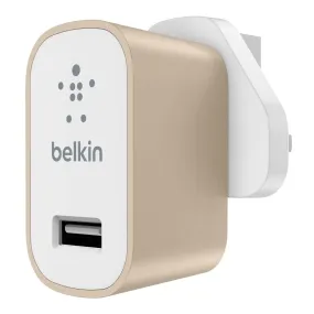 Belkin 12W Fast Charger - Universal 2.4A Home Charging Station - Metallic Gold